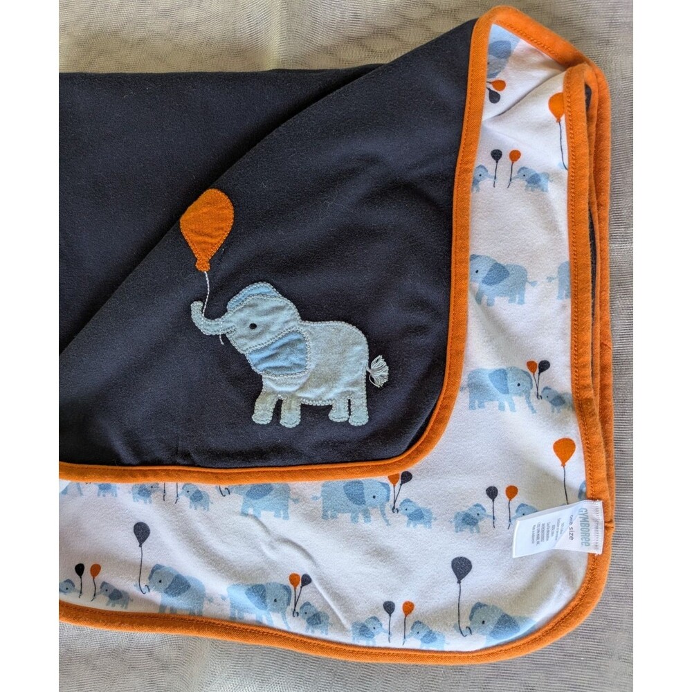 Gymboree 2013 Little Peanut Navy Blue Elephant Blanket Layette Baby Boys Balloon